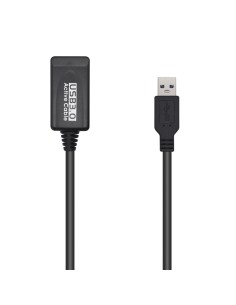 CABLE USB 3.0 PROLONGADOR CON AMPLIFICADOR TIPO AM-AH NEGRO 5.0M AISENS A105-0525