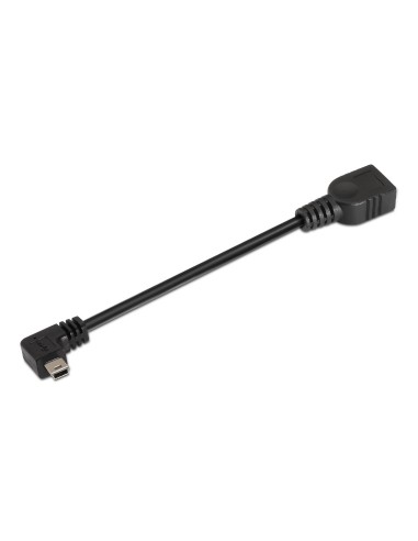 CABLE USB 2.0 OTG ACODADO TIPO MINI BM-AH NEGRO 15CM AISENS A101-0034