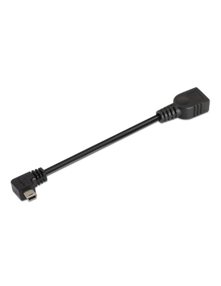 CABLE USB 2.0 OTG ACODADO TIPO MINI BM-AH NEGRO 15CM AISENS A101-0034