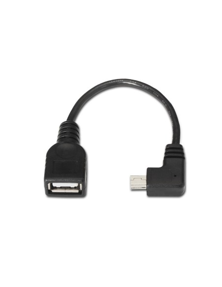 CABLE USB 2.0 OTG ACODADO TIPO MINI BM-AH NEGRO 15CM AISENS A101-0034