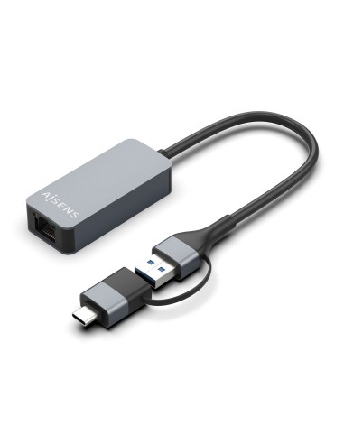 CONVERSOR USB3.2 GEN1 USB-AUSB-C A ETHERNET 2.5G GRIS 15CM AISENS A109-0710
