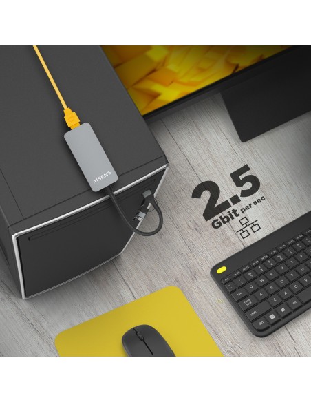 CONVERSOR USB3.2 GEN1 USB-AUSB-C A ETHERNET 2.5G GRIS 15CM AISENS A109-0710