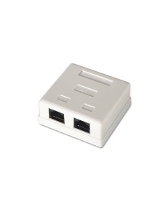 ROSETA DE SUPERFICIE RJ45 CAT.6 UTP 2 TOMAS BLANCO AISENS A139-0302