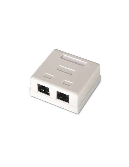 ROSETA DE SUPERFICIE RJ45 CAT.6 UTP 2 TOMAS BLANCO AISENS A139-0302