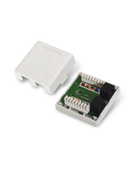 ROSETA DE SUPERFICIE RJ45 CAT.6 UTP 2 TOMAS BLANCO AISENS A139-0302
