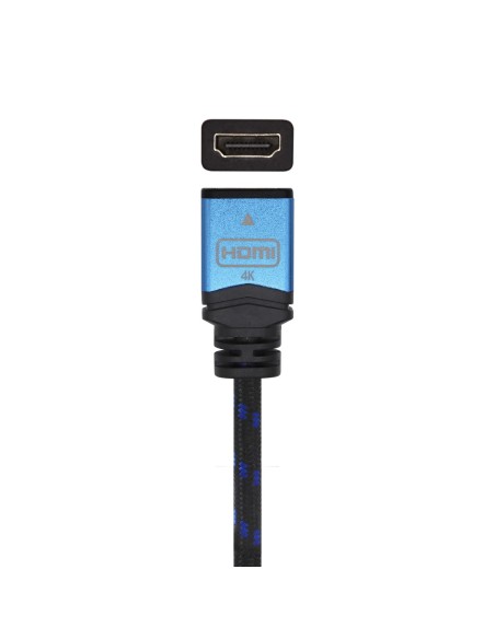 CABLE HDMI V2.0 PROLONGADOR 4K60HZ 18GBPS AM-AH NEGRO AZUL 2.0M AISENS A120-0453