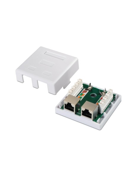 ROSETA DE SUPERFICIE RJ45 CAT.6 FTP 2 TOMAS BLANCO AISENS A139-0304