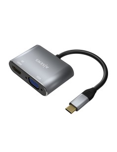 CONVERSOR USB-C A VGA-HDMI 4K USB-CM-VGA H-HDMI H GRIS 15CM AISENS A109-0627