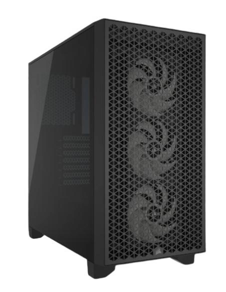 CAJA  ATX SEMITORRE CORSAIR 3000D ARGB AIRFLOW CRISTAL TEMPLADO NEGRA