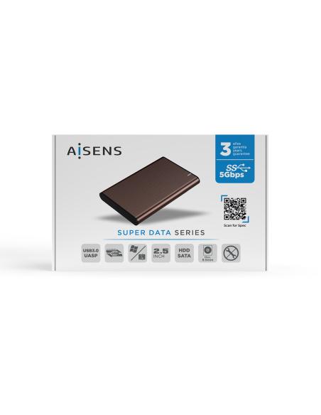 CAJA EXTERNA 2.5 ASE-2525BWN 9.5MM SATA A USB3.1 GEN1 MARRON AISENS ASE-2525BWN