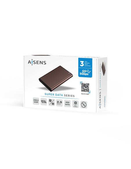CAJA EXTERNA 2.5 ASE-2525BWN 9.5MM SATA A USB3.1 GEN1 MARRON AISENS ASE-2525BWN