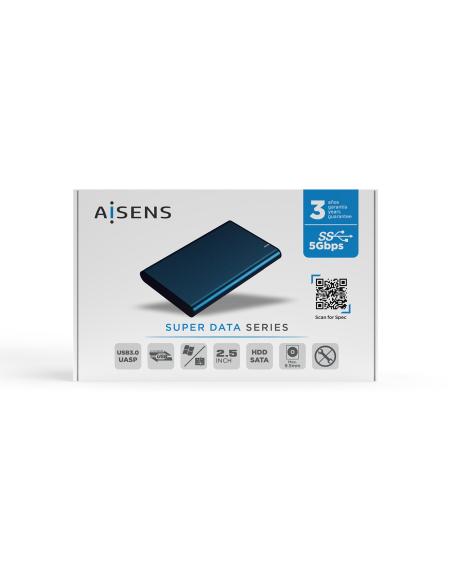 CAJA EXTERNA 2.5 ASE-2525BWN 9.5MM SATA A USB3.1 GEN1 AZUL PAC AISENS ASE-2525PB