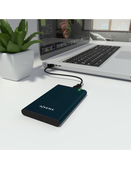 CAJA EXTERNA 2.5 ASE-2525BWN 9.5MM SATA A USB3.1 GEN1 AZUL PAC AISENS ASE-2525PB
