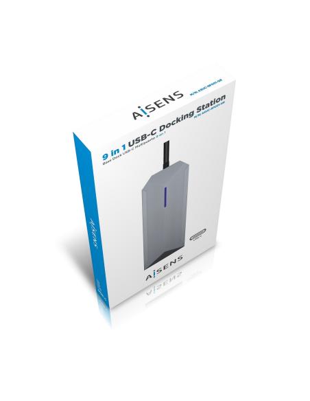 DOCK AISENS USB-C A HDMI RJ45-3XUSB-SD-MICROSD GRIS 15CM ASUC-9P001-GR