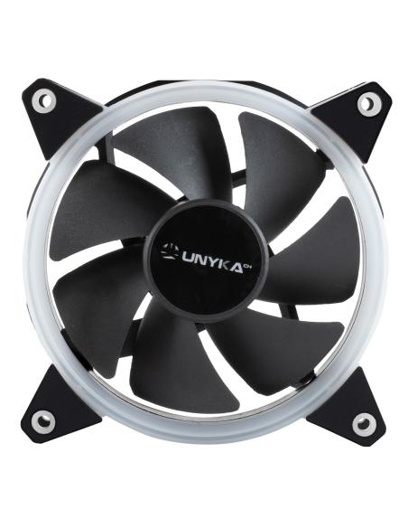 VENTILADOR CAJA ADICIONAL 12X12 UNYKA 3X120MM GAMING CANDY 30ARGB RING LED 51801