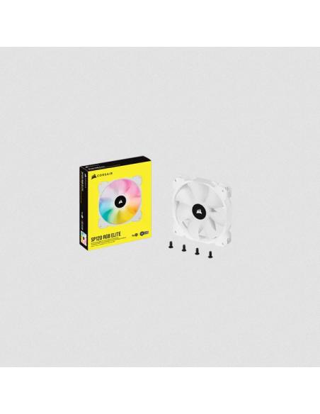 VENTILADOR CAJA ADICIONAL 12X12 CORSAIR SP120 RGB ELITE BLANCO
