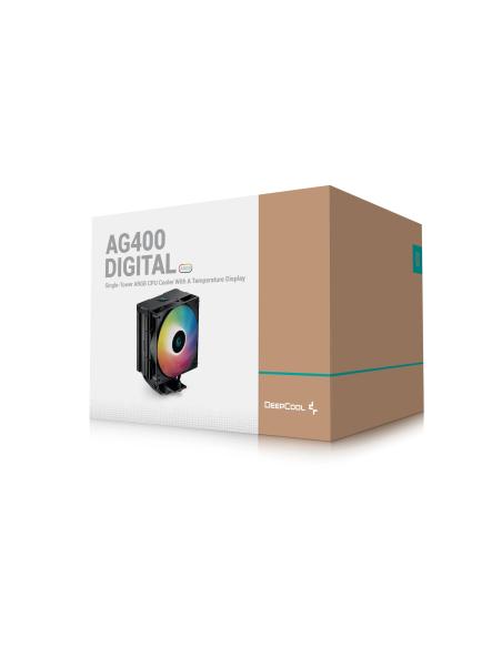 REFRIGERADOR CPU MULTIZOCALO DEEPCOOL AG400 DIGITAL ARGB NEGRO R-AG400-BKADMN-G1