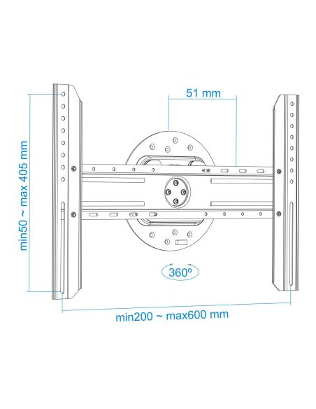 SOPORTE MONITORTV 37-70 ROTACION 360 NEGRO TOOQ LP3770F-R