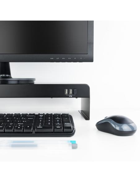 SOPORTE ELEVADOR PARA MONITORES 3XUSB TOOQ TQMR0124 NEGRO