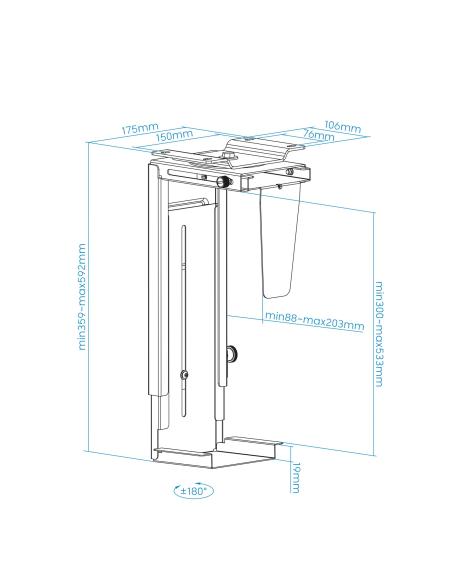 SOPORTE  CPU ESCRITORIOPARED NEGRO TOOQ TQMUD01