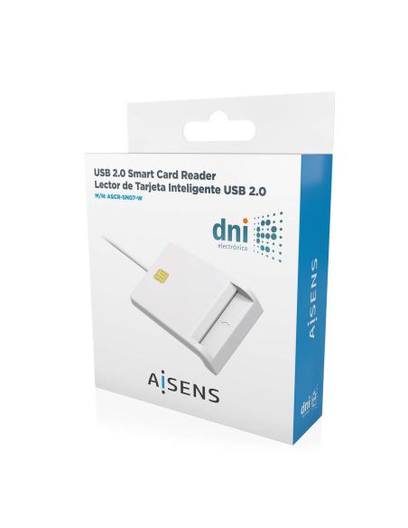 LECTOR DE TARJETA INTELIGENTE DNI BLANCO AISENS ASCR-SN07-W