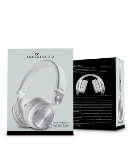 AURICULAR ENERGY HEADPHONES DJ2 WHITE MICROFONO CERRADOS AJUSTABLES  426737