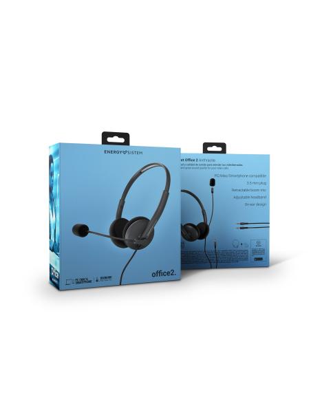 AURICULAR ENERGY HEADSET OFFICE 2 ANTHRACITE PCMAC RETRACTABLE MIC 452132
