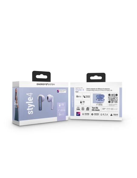 AURICULAR ENERGY EARPHONES STYLE 4 TRUE WIRELESS VIOLET CHARGING CASE 453498