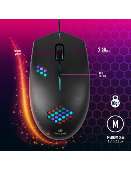 RATON NGS USB GAMING CABLE GMX-120 7 COLORES CON LED