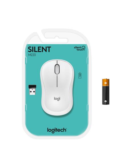 RATON LOGITECH INALAMBRICO M220 SILENT BLANCO 910-006128