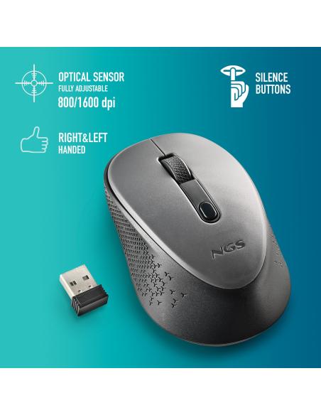 RATON NGS INALAMBRICO DEW GRAY NANO USB