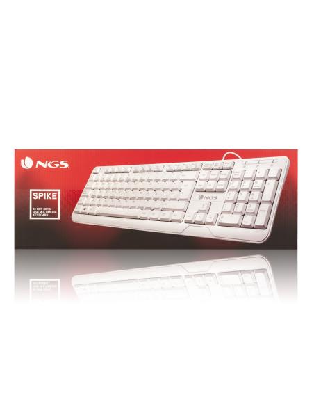TECLADO NGS CABLE SPIKE BLANCO  USB