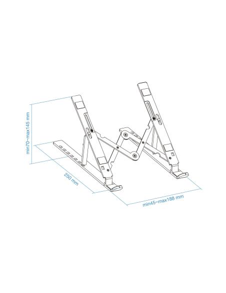 SOPORTE ELEVADOR PARA PORTATIL ALUMINIO PLEGABLE TOOQ TQLRS0033-AL