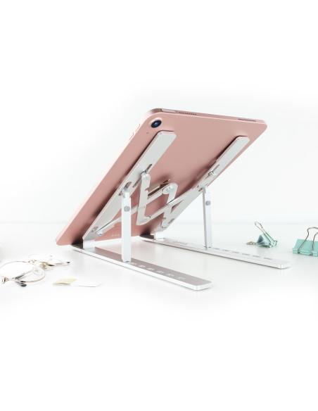 SOPORTE ELEVADOR PARA PORTATIL ALUMINIO PLEGABLE TOOQ TQLRS0033-AL