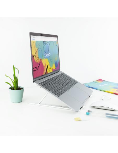 SOPORTE ELEVADOR PARA PORTATIL ALUMINIO PLEGABLE TOOQ TQLRS0033-AL