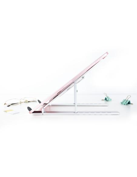 SOPORTE ELEVADOR PARA PORTATIL ALUMINIO PLEGABLE TOOQ TQLRS0033-AL