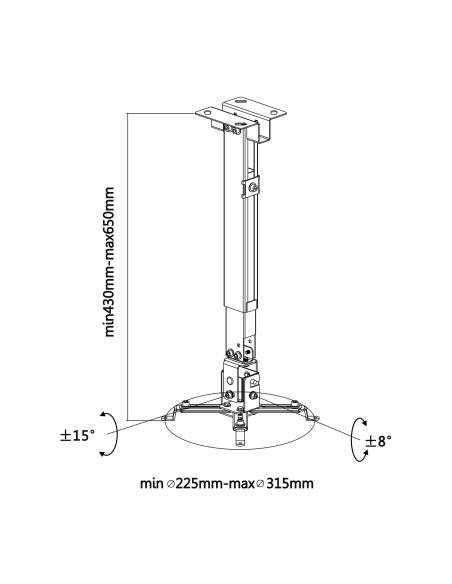 SOPORTE PROYECTOR TECHO PARED AISENS ECO INCL EXTEN 20KG BLANCO CWP01TSE-049