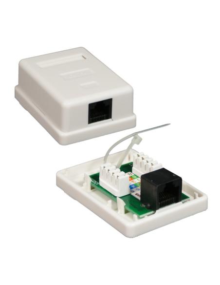 ROSETA DE SUPERFICIE PARA RJ45 CAT.5E UTP 1 TOMA BLANCONANOCABLE 10.21.1001