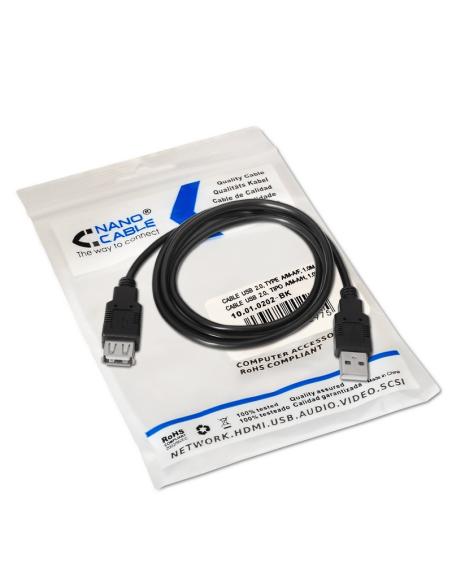 CABLE USB 2.0 TIPO AM-AH NEGRO 1.0 M NANOCABLE 10.01.0202-BK