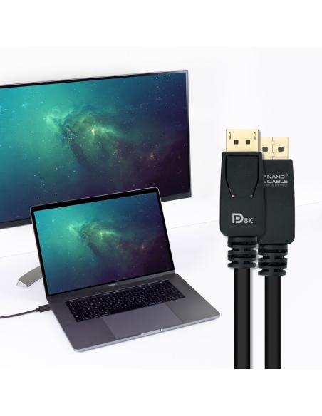 CABLE DISPLAYPORT V1.4 CERTIFICADO VESA DPM-DPM NEGRO 3.0M NANOCABLE 10.15.2503