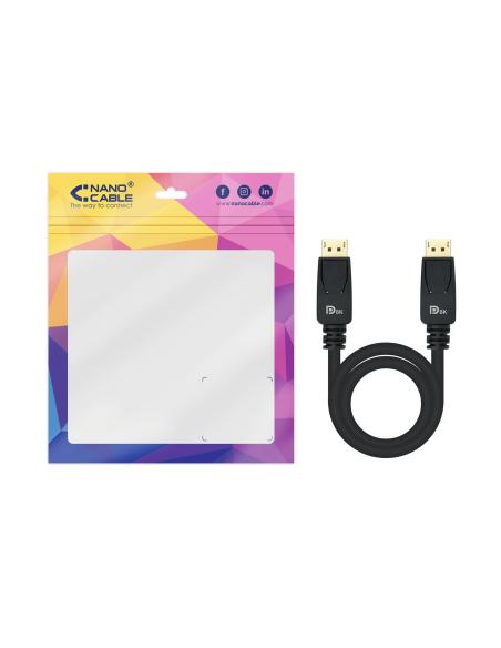CABLE DISPLAYPORT V1.4 CERTIFICADO VESA DPM-DPM NEGRO 3.0M NANOCABLE 10.15.2503