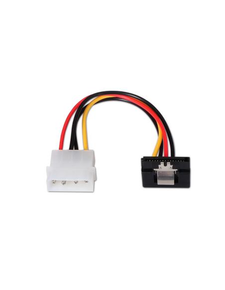CABLE SATA ALIM ACODADO ANCLAJES MOLEX 4PIN M-SATAH 16CM AISENS A131-0163