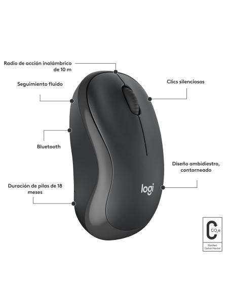 RATON LOGITECH INALAMBRICO M240 SILENT DIESTROZURDO GRAFITO 910-007119