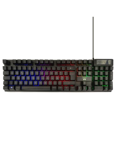 TECLADO PARA JUEGOS EWENT USB, ILUMINADO, DISEÑO PT.