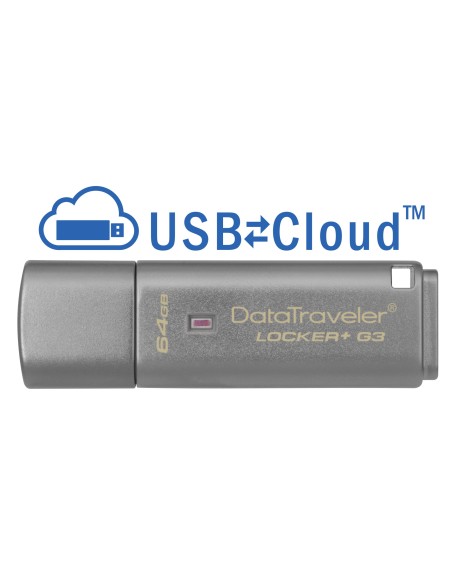 Kingston Technology DataTraveler Locker+ G3 64GB unidad flash USB 3.0 (3.1 Gen 1) Conector Tipo A Plata