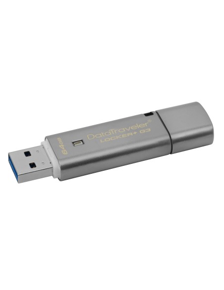 Kingston Technology DataTraveler Locker+ G3 64GB unidad flash USB 3.0 (3.1 Gen 1) Conector Tipo A Plata