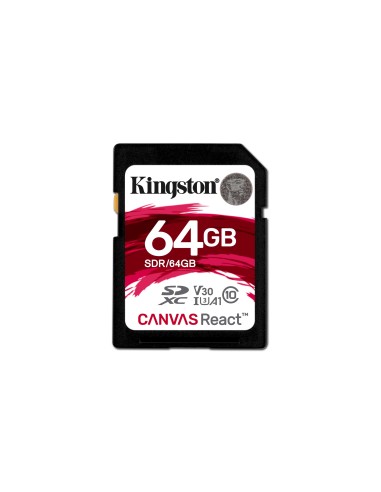 Kingston Technology SD Canvas React memoria flash 64 GB SDXC Clase 10 UHS-I
