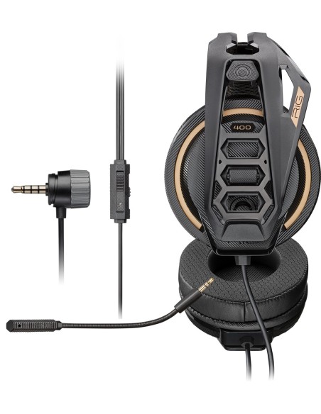 Plantronics RIG 400 PRO HC Binaural Diadema Negro, Oro