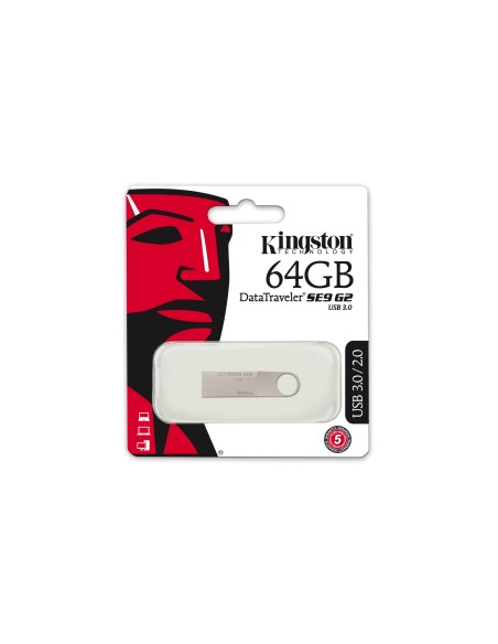 Kingston Technology DataTraveler SE9 G2 64GB unidad flash USB USB tipo A 3.0 (3.1 Gen 1) Plata