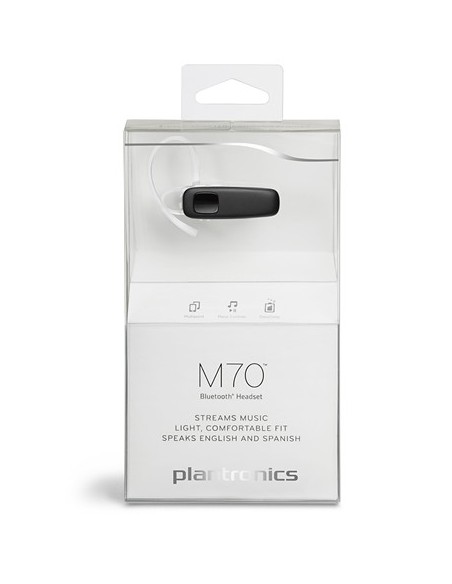 Plantronics M70 auriculares para móvil Monoaural gancho de oreja Negro